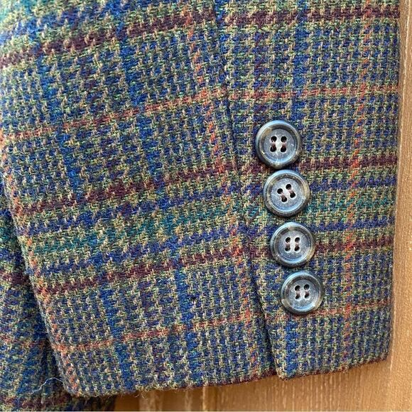 Ralph Lauren single breasted lambswool brown lined plaid blazer Sz 6P - EUC! - Picture 3 of 6